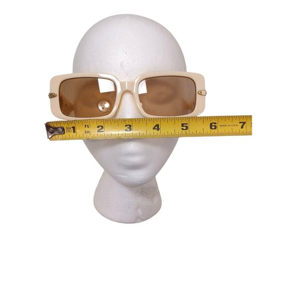 Art Deco Luxe Fashion Sunglasses Oversized Square Frames Beige Gold Flower Glam main image 6